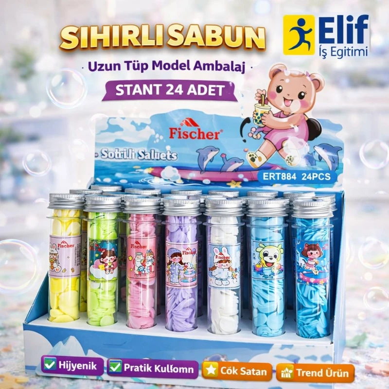 TÜP ŞİŞEDE SİHİRLİ SABUN / 24LÜ STANT